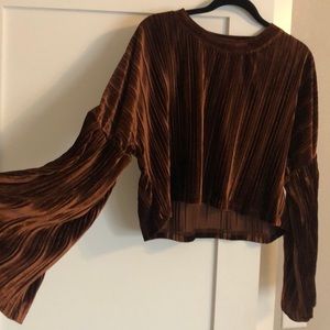 Velvet Dark Orange Mink Pink size M Top